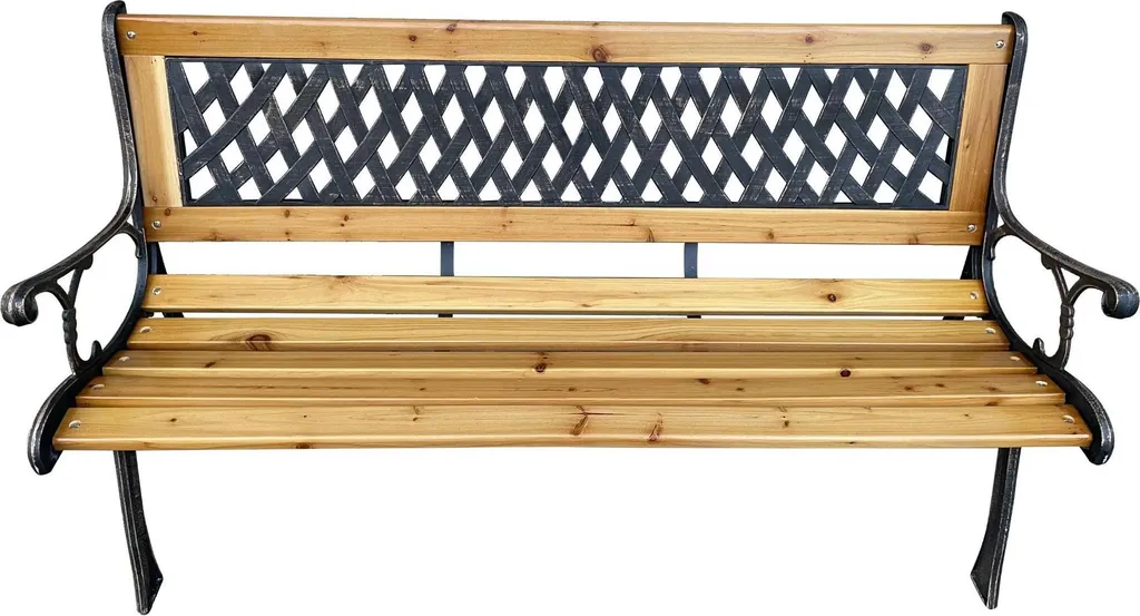 Banc de Jardin 125cm en Bois Naturel Mirt Brun - Structure Ergonomique - 11