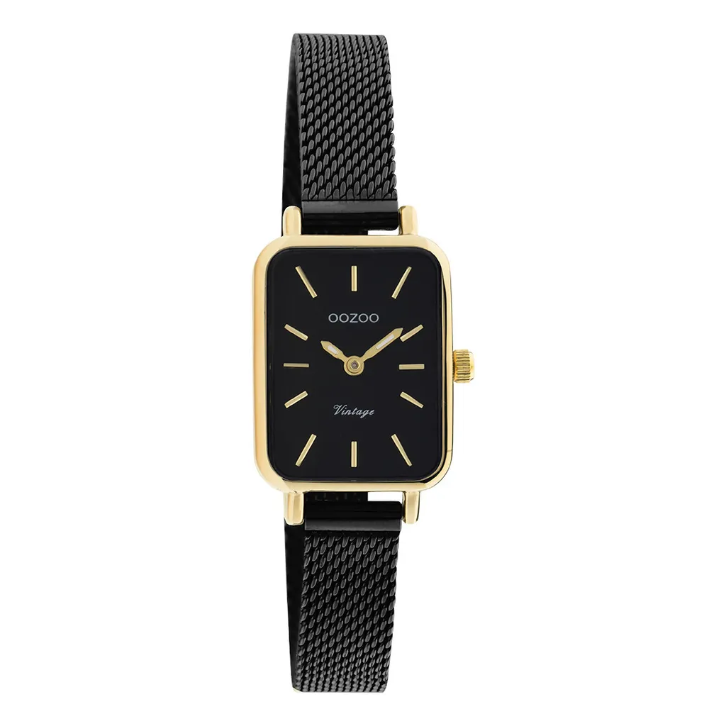 Orologio Oozoo Vintage Quadrato Oro Nero - Trendy Chic da Donna