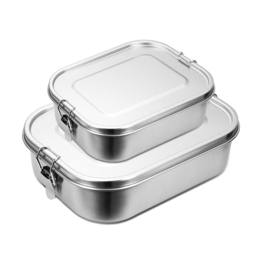 Clanmacy 800+1400ml Brotdose ohne Plastik BPA frei brotdose edelstahl Edelstahl Lunchbox