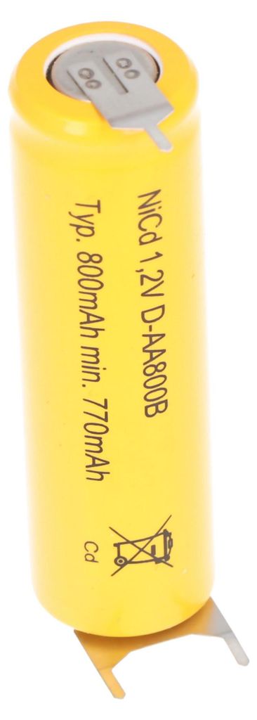AccuCell Flat Top NiCd Akku 1,2V 780mAh / AA Lötfahne 3-er Produktbild 