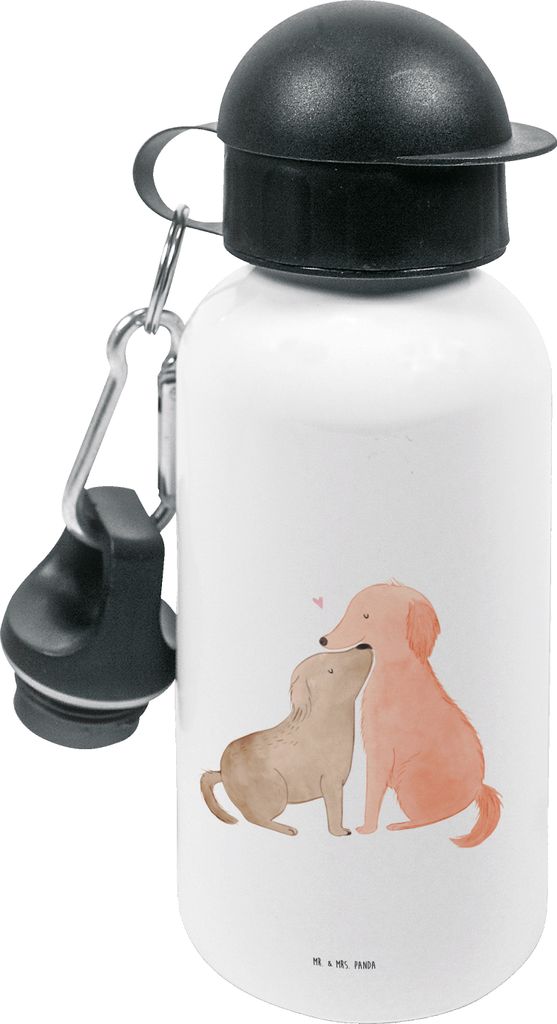 Mr. & Mrs. Panda Trinkflasche Hunde Liebe - Weiß - Geschenk, Kita, Hundemotiv, Hund, Vertrauen, Kinderflasche, Herz, Kinder, Wasserflasche, Outdoo...