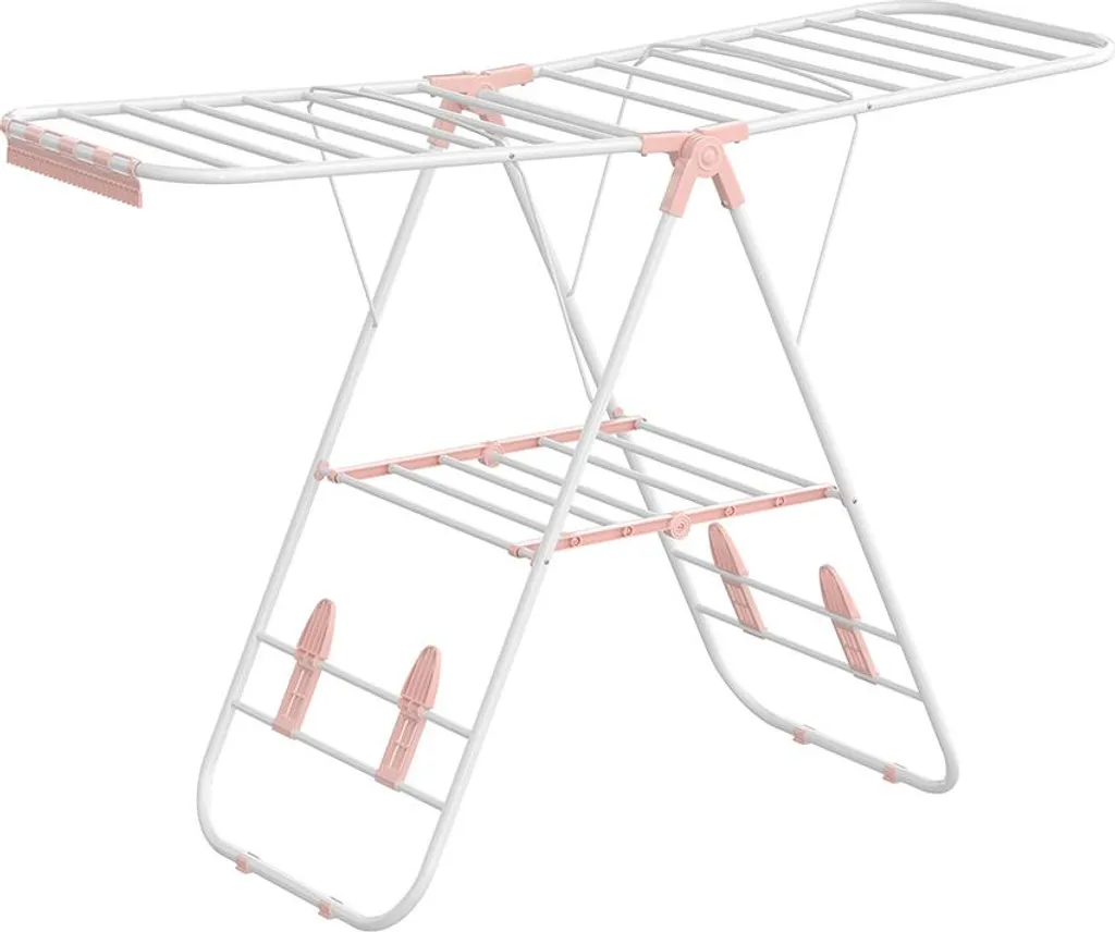 Porte-manteau ailes en acier blanc nuage et rose pastel pour chambre