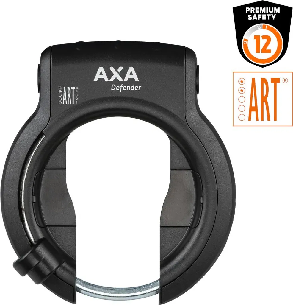 AXA Defender ART-2 Antivol de Cadre Noir pour Vélo à Option Plug-in