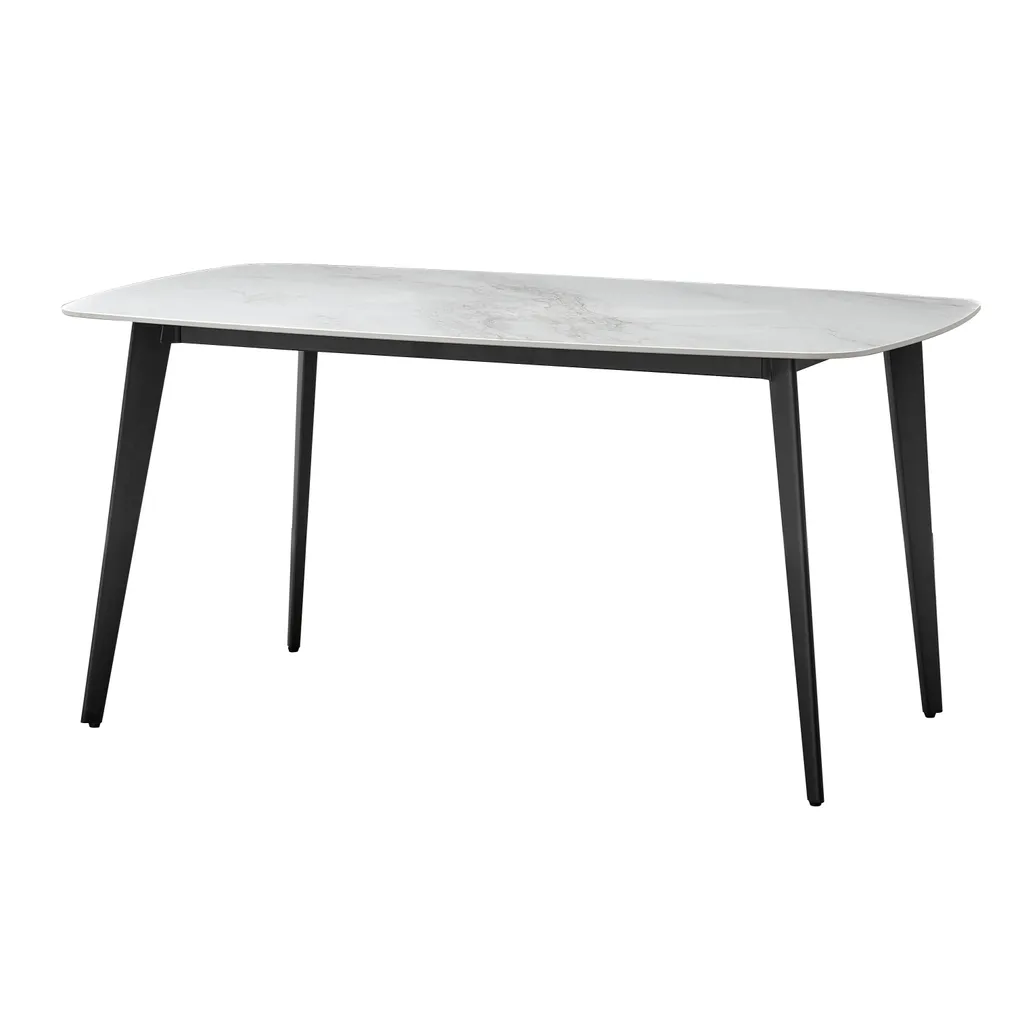 Table de salle à manger en céramique design marbre blanc 160x90 cm