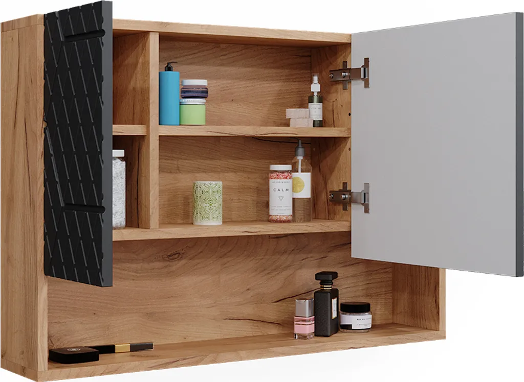 Mobile Bagno con Specchio Irma Vicco 80cm Antracite Nido d'Ape