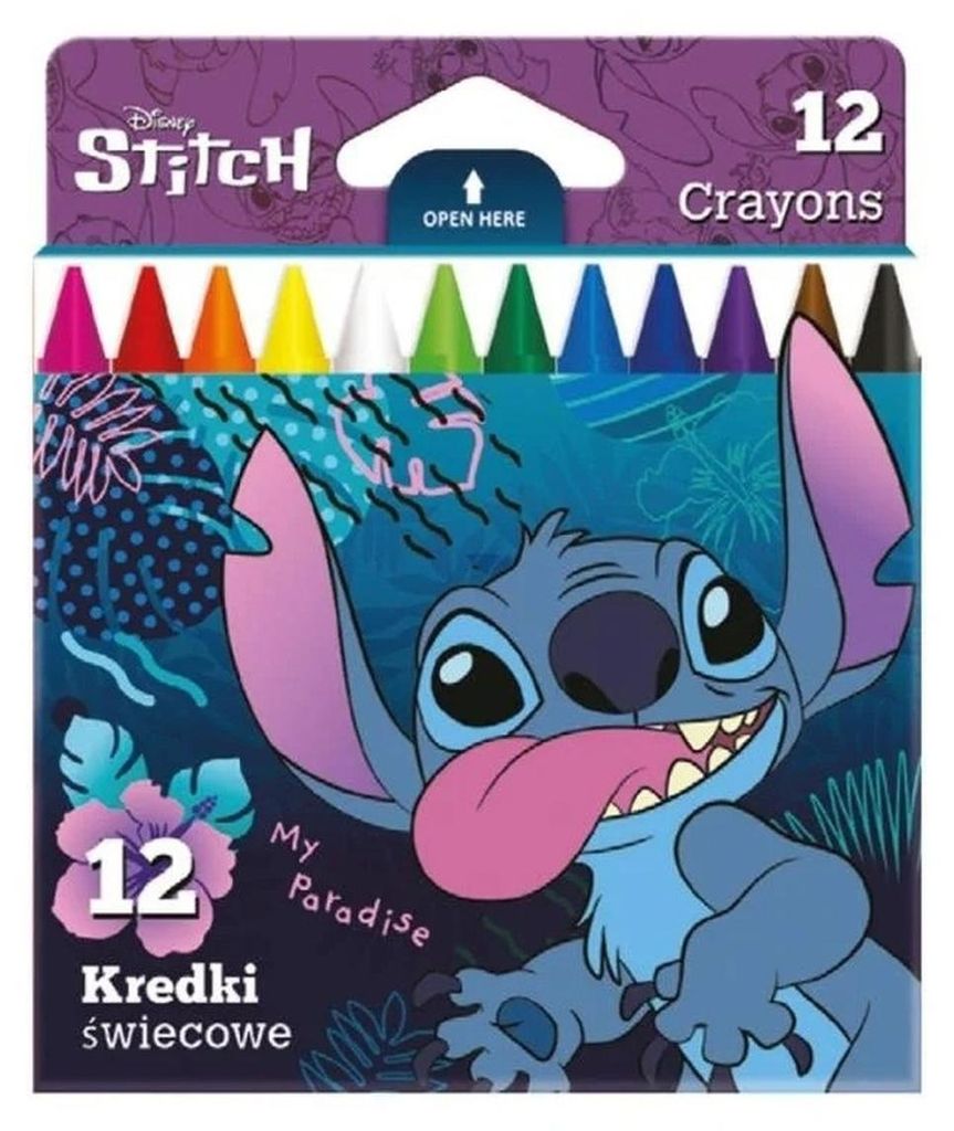 Kredki świecowe Stitch 12 kolorów Zdjęcie produktu 