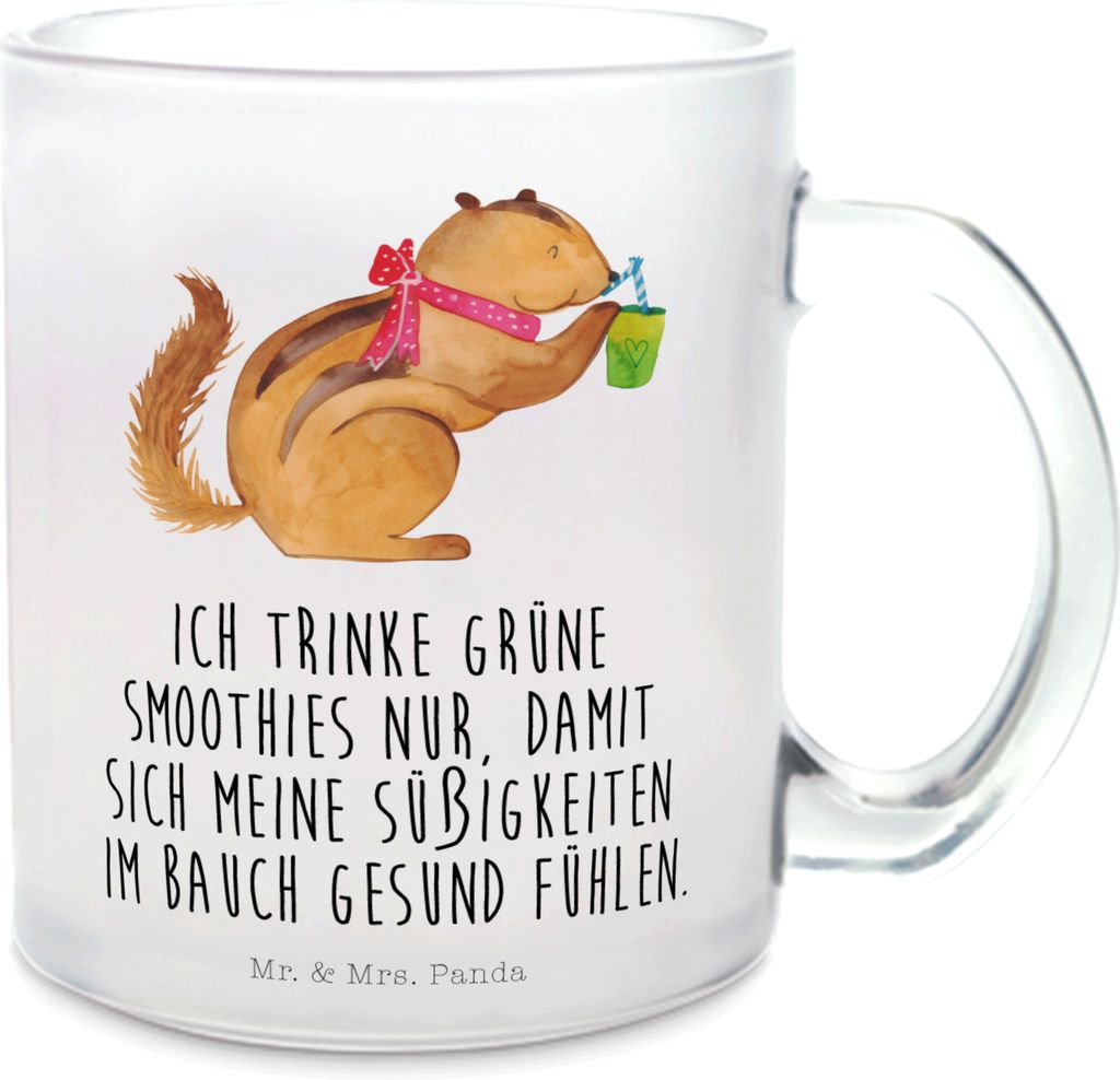 Mr. & Mrs. Panda Pott Eichhörnchen Smoothie - Transparent - Geschenk, Tee Tasse, Diät, Teetasse Glas, Häferl, Lustige Sprüche, Green Smoothies,...
