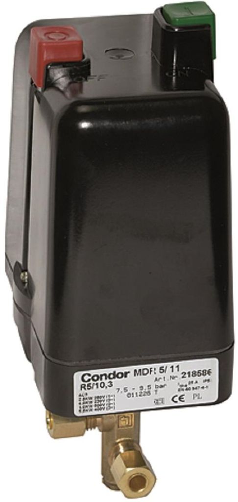 Condor Druckschalter MDR 5/11K Kompressor-Druckschalter G 1/2", 2 - 11 bar (mit Schalter)
