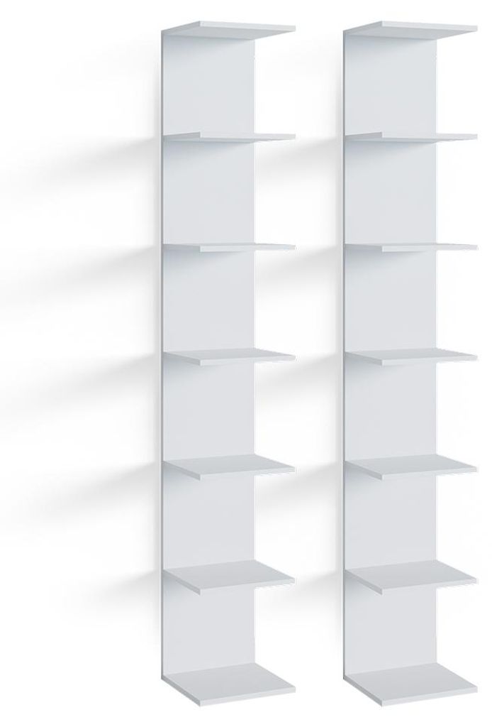 Wandregal Vicco Paolo Weiß 28 x 190 cm 2er Set, Model 52083