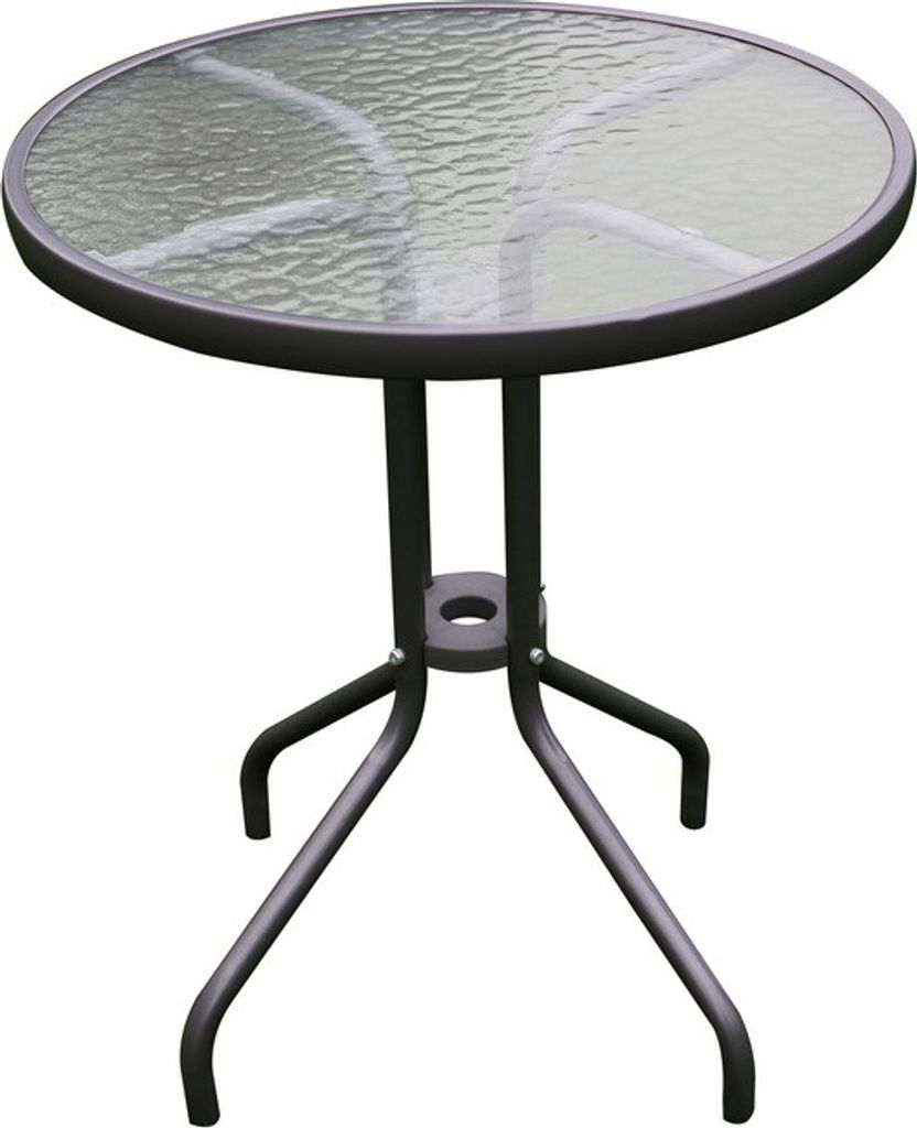 LEX Bistrotisch rund Metall mit Glasplatte 60cm MC330850DG Produktbild 