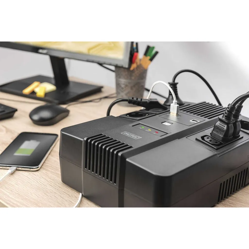DIGITUS Unité d'Alimentation Sans Interruption UPS 600VA 360W LED - 8