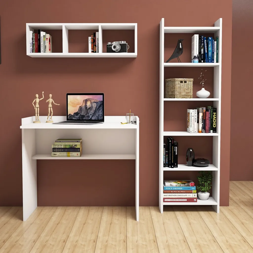 Bibliothèque Skye Decor MatildaBMS Blanc 80x90x58 cm en Mélaminé Robuste - 2