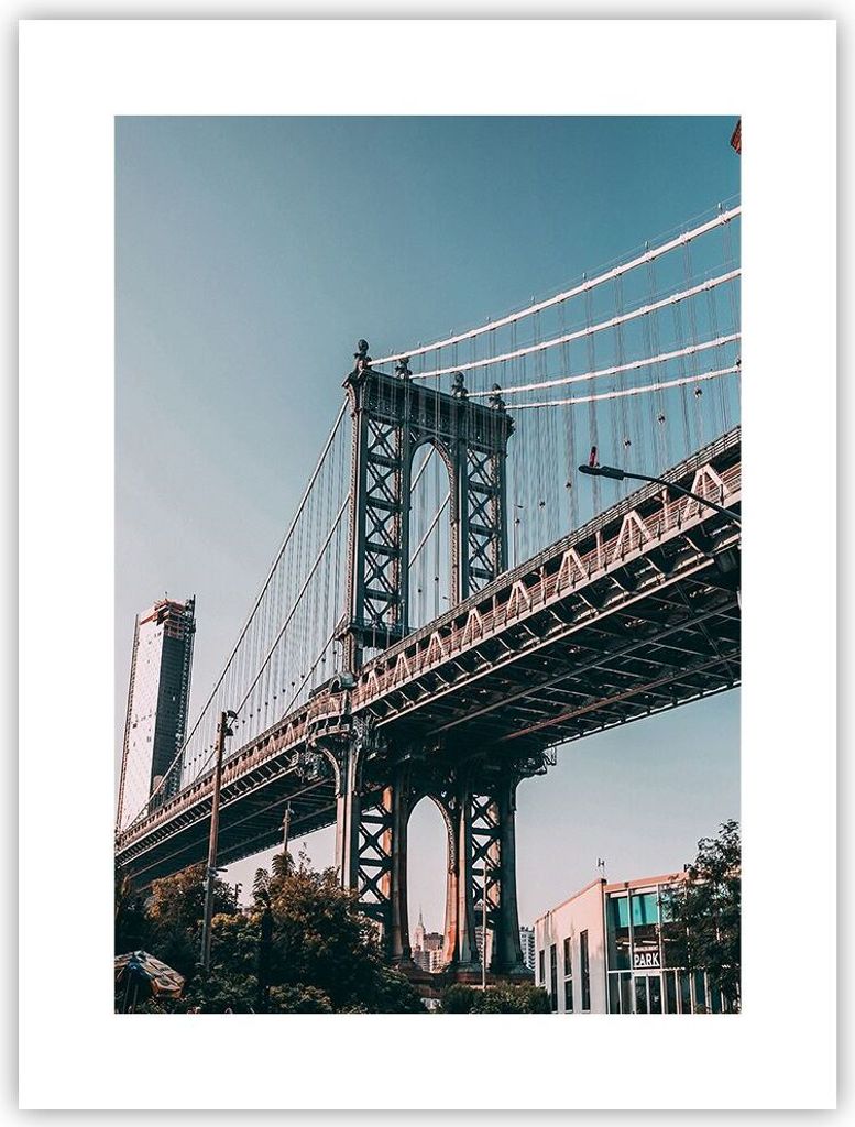 Poster - Poster ohne Rahmen - Manhattan Brücke Brücke - 30x40 cm - Wand Bild - Wanddeko - Wandbilder - Kunstposter - Wandposter - Bilder - Kunstd...