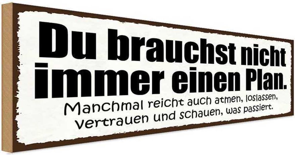 vianmo Holzschild 10x27 cm nicht immer einen Plan atmen Dekoration