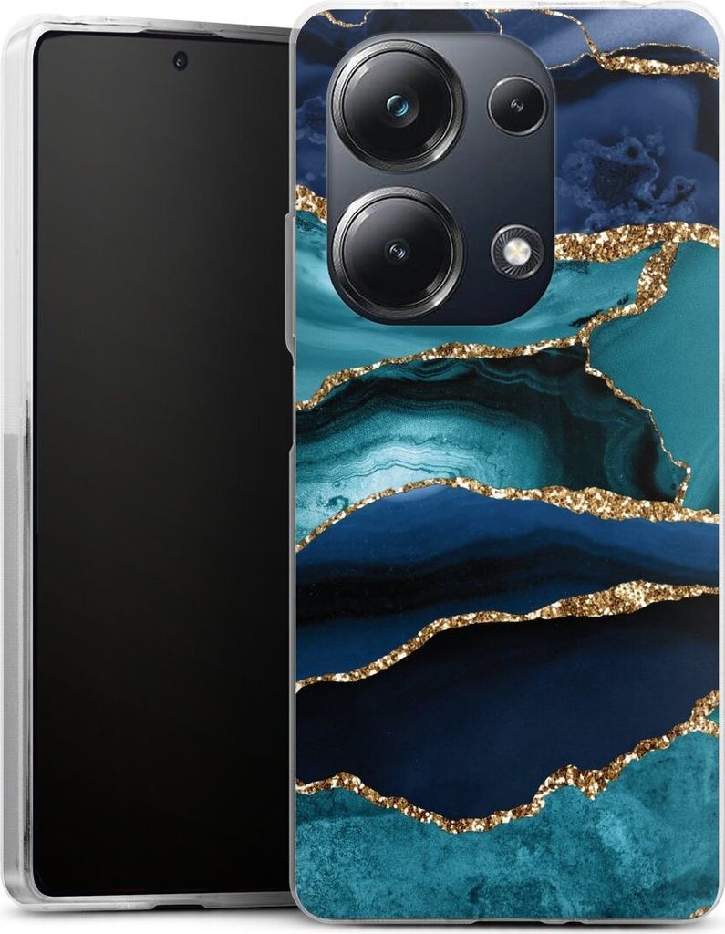 DeinDesign Handyhülle für Xiaomi Poco M6 Pro Silikon Hülle Case Smartphone Schutzhülle Glitzer Look Marmor Trends