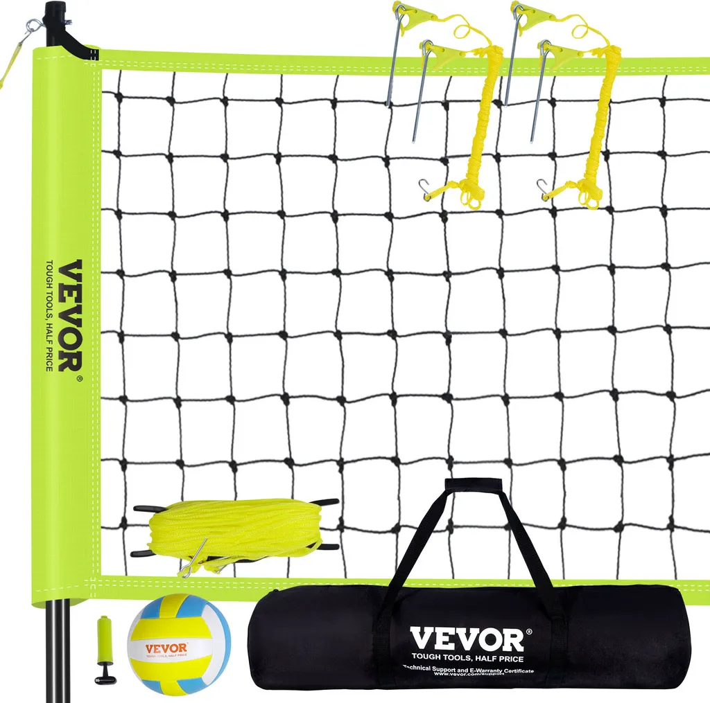 Filet de Volley-ball Extérieur Réglable en Hauteur avec Cadre Acier