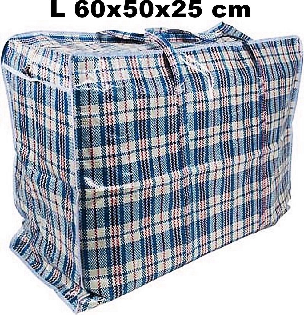 Plastiktasche Groß Jumbo Unterbett Aufbewahrungs Tasche kariert Camping L