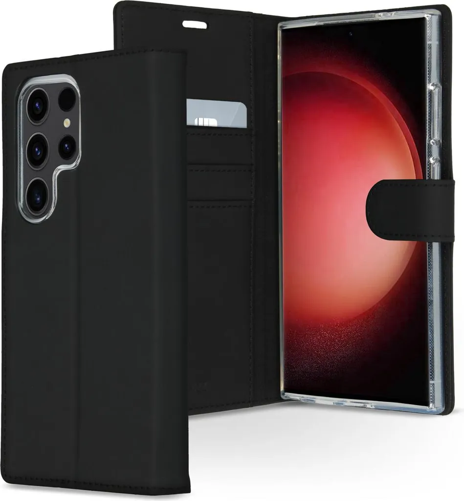 Custodia a libro Accezz Wallet in TPU per Samsung Galaxy S24 Ultra - Nero