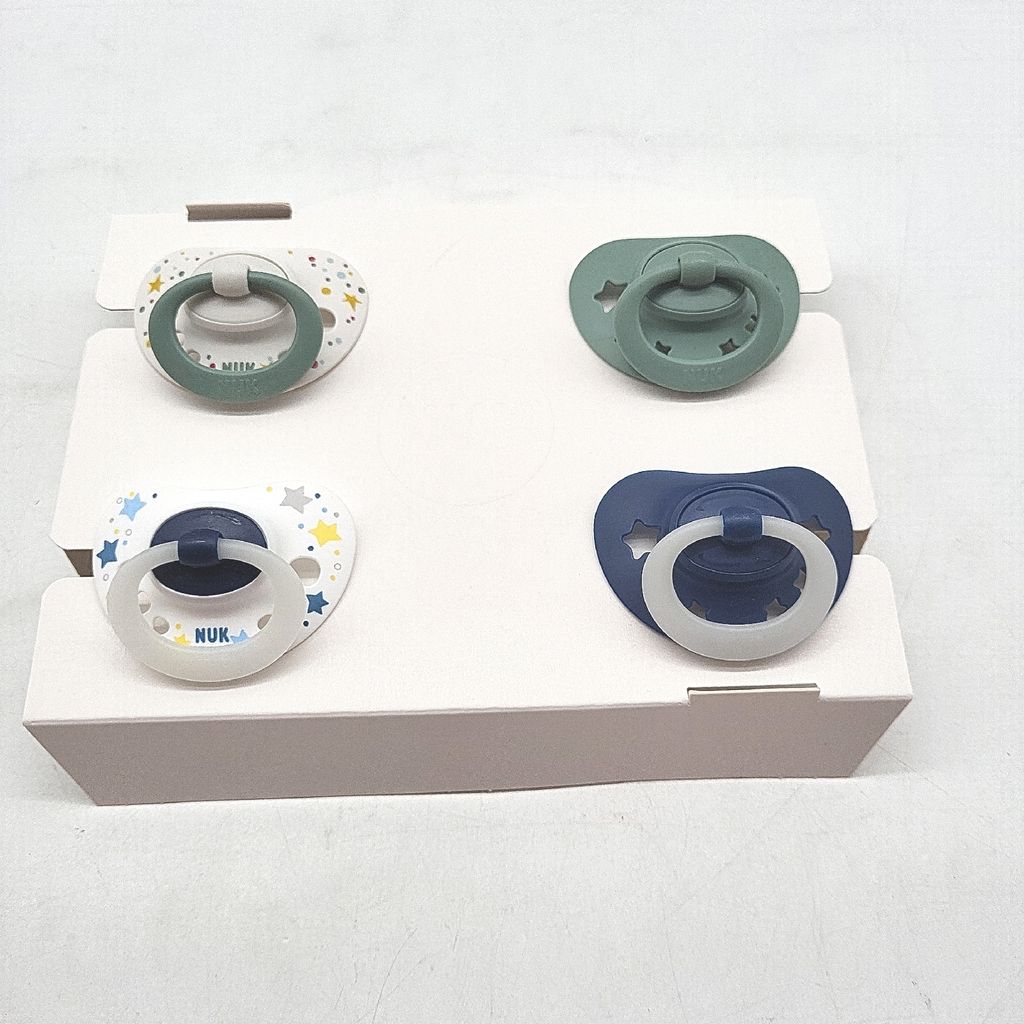 NUK Signature Schnuller Silikon Gr.1 – Blau, 4er Set, -frei