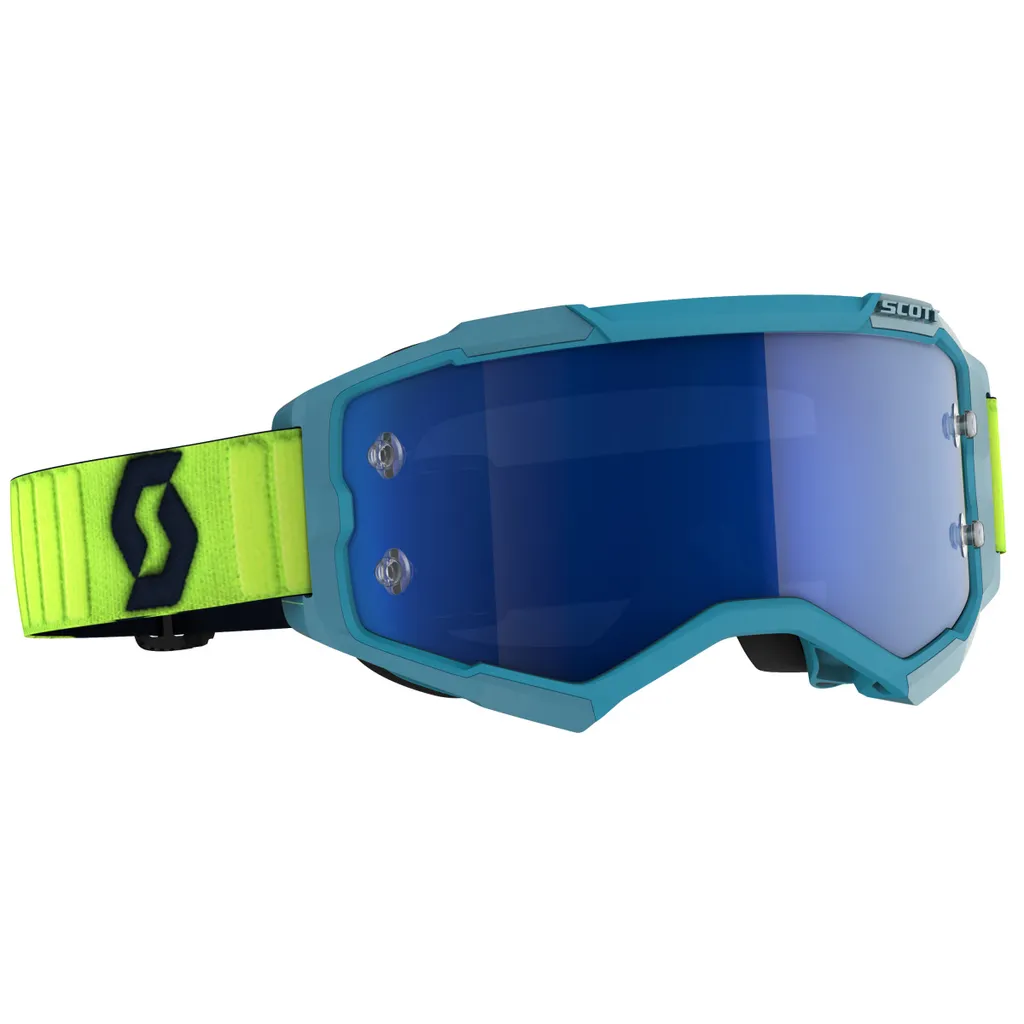 Masque de motocross Scott Fury avec écran miroir electric blue chrome