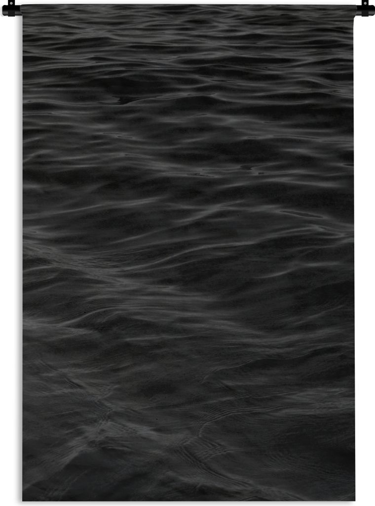 MuchoWow Wandteppich Wandbehang Wellen - Wasser - Schwarz - Weiß 90x135 cm Tapisserie Dekoration Wandtuch - Baumwolle - Wandskulptur