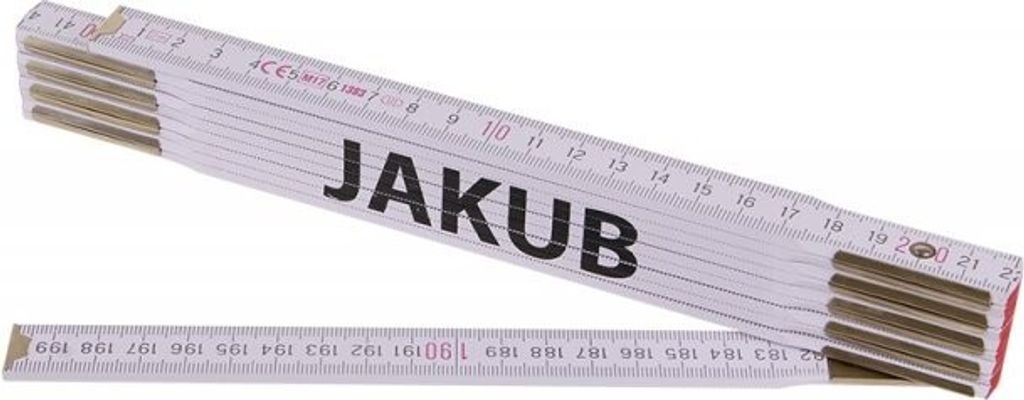 LEVIOR - Zollstock (Gliedermaßstab) 2m JAKUB (PROFI, weiß, Holz)