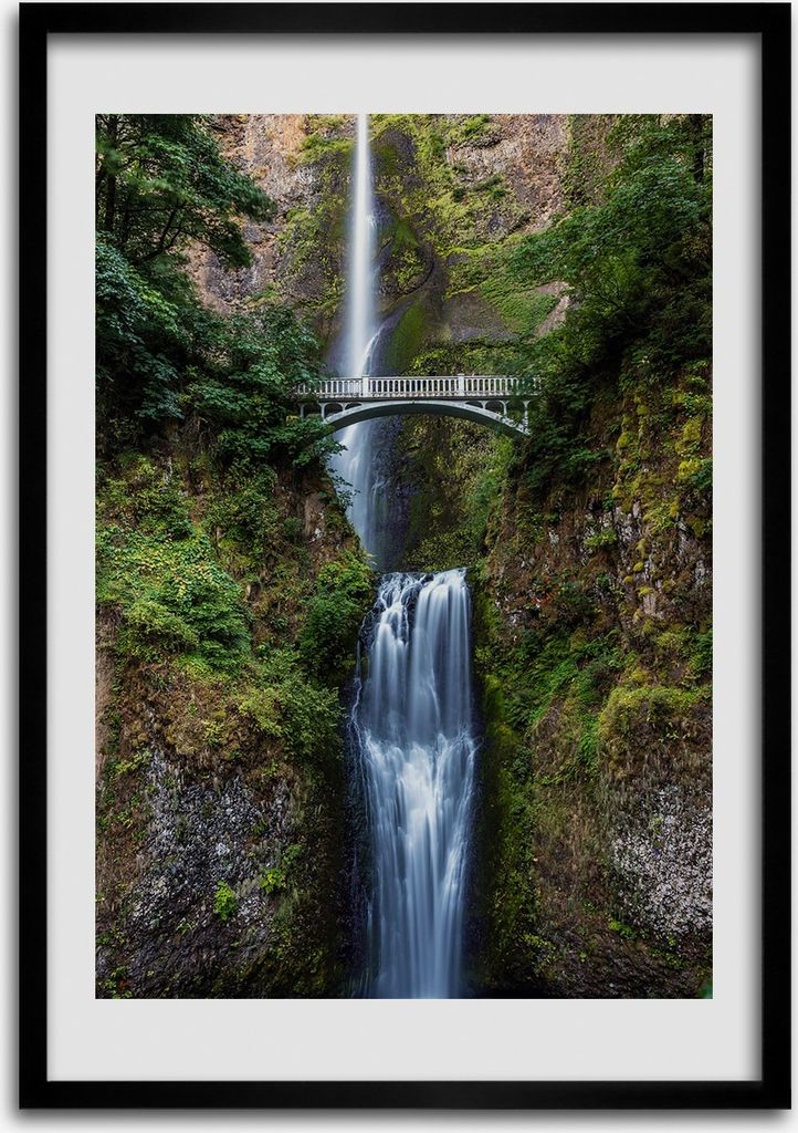 Bild - Bilderrahmen - Foto - 70 cm x 100 cm - MDF - Rahmen - Wandkunst - Wasserfall