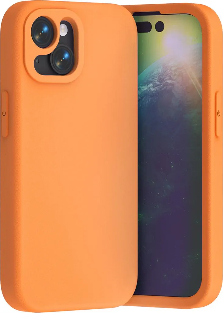 MyGadget Cover per iPhone 15 - Custodia Protettiva in Silicone Morbido – Case TPU Flessibile - Ultra Protezione Antiurto & Antiscivolo Arancio