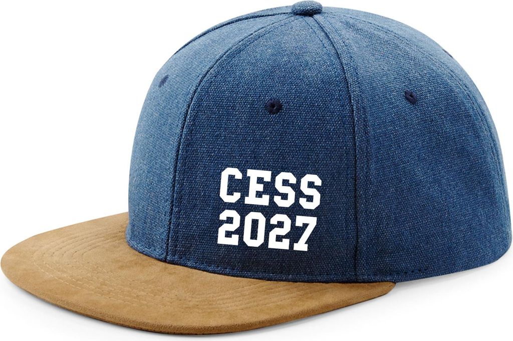 Huuraa Snapback Cap CESS 2027 Abschluss Belgien (frz.) Geschenk Denim CESS 2027 Präsent