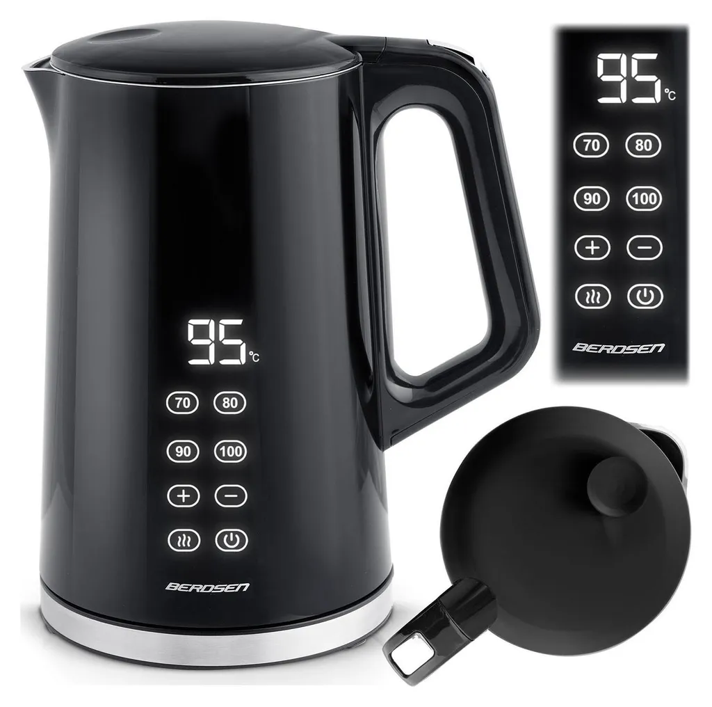 Bouilloire électrique 1,7L Berdsen BD-71 noir-argenté design moderne