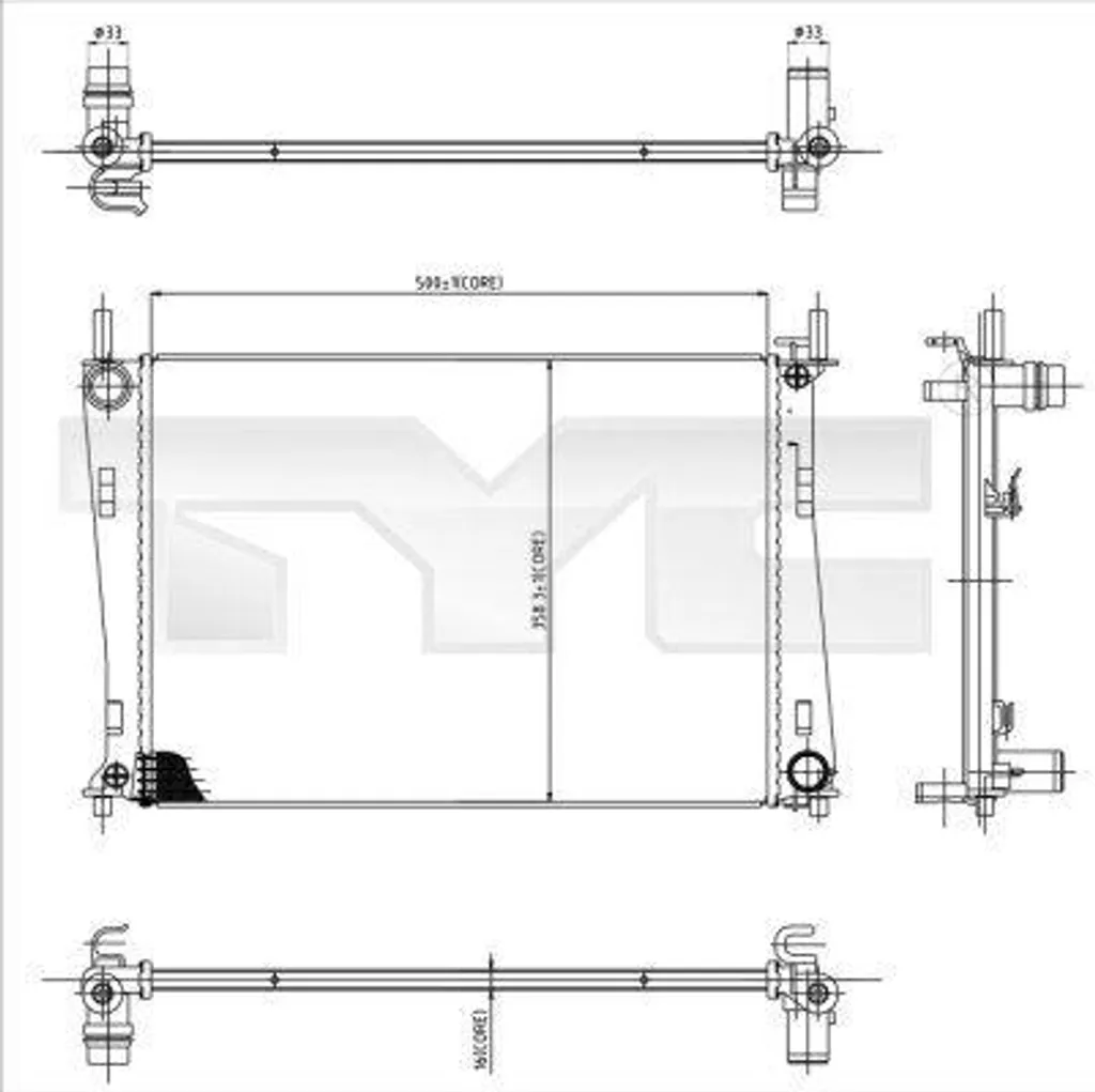 TYC 710-0031 Radiateur Moteur OE 1141490 pour Fiesta et Fusion