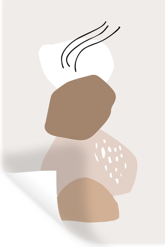 MuchoWow Wandtattoo Wandsticker Wandaufkleber Sommer - Beize - Grau 20x30 cm Selbstklebend und Repositionierbar - Sticker - Dekorfolie