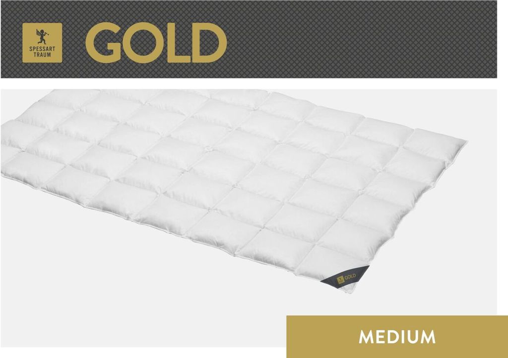 Spessarttraum Bettdecke Daunendecke Gold 155 x 200 cm Medium