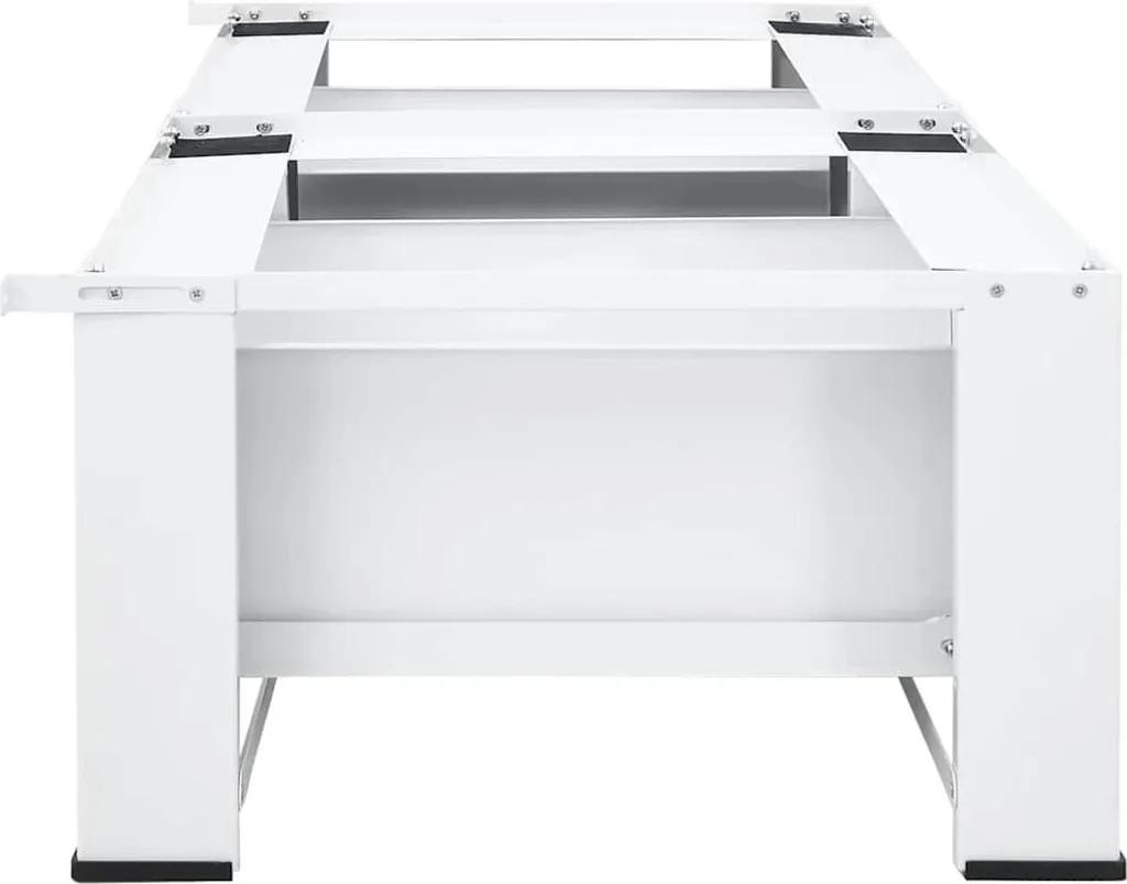 vidaXL Support double pour lave-linge et sèche-linge blanc - Acier