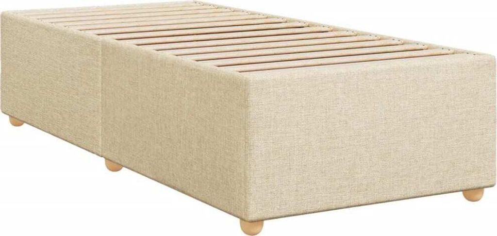 Bettgestell ohne Matratze Creme 90x200 cm Stoff