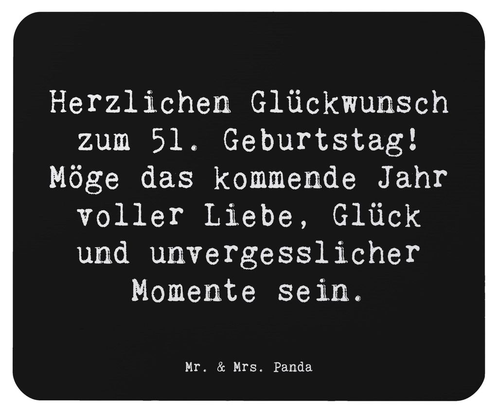 Mr. & Mrs. Panda Mousepad Spruch 51. Geburtstag - Schwarz - Geschenk, Happy Birthday, pc, unvergessliche Momente, mousematte, gute Laune, Erinnerun...