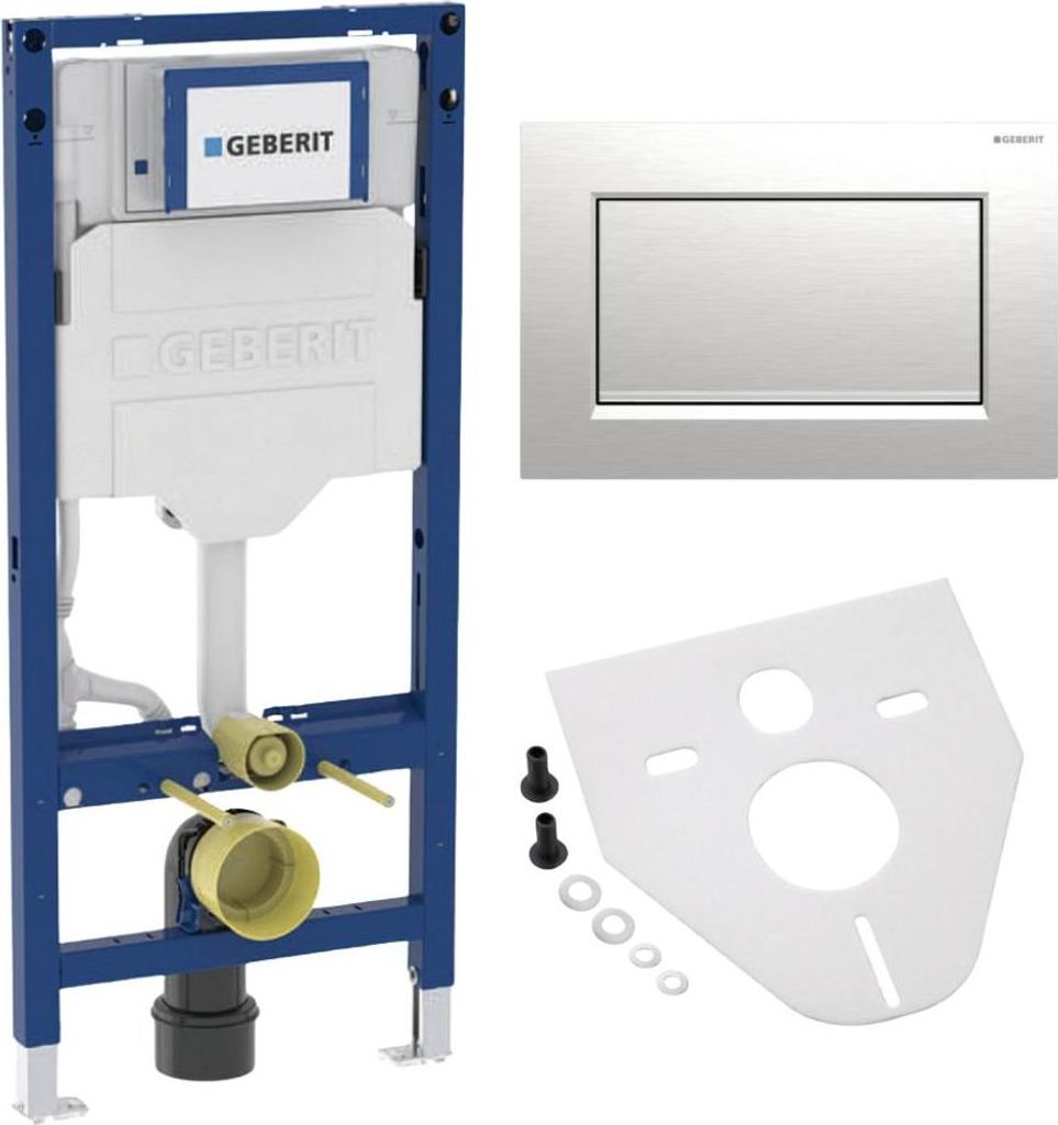 BADfabrik24 Geberit Duofix Element für Wand-WC, 112 cm, mit Sigma UP-Spülkasten 12 cm + Geberit Sigma30 Betätigungsplatte für Spül-Stopp-Spül...