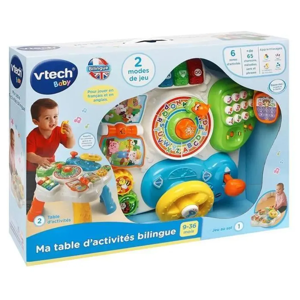 Table d'Activités Bilingue VTech - Jouet Éducatif Interactif 2 en 1 Bébé - 5