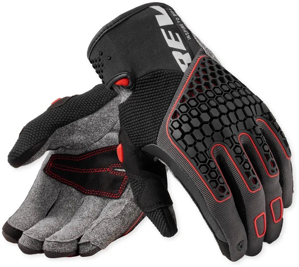 Gants de moto Revit Mangrove 2 Gris Rouge Taille S - Gants été légers