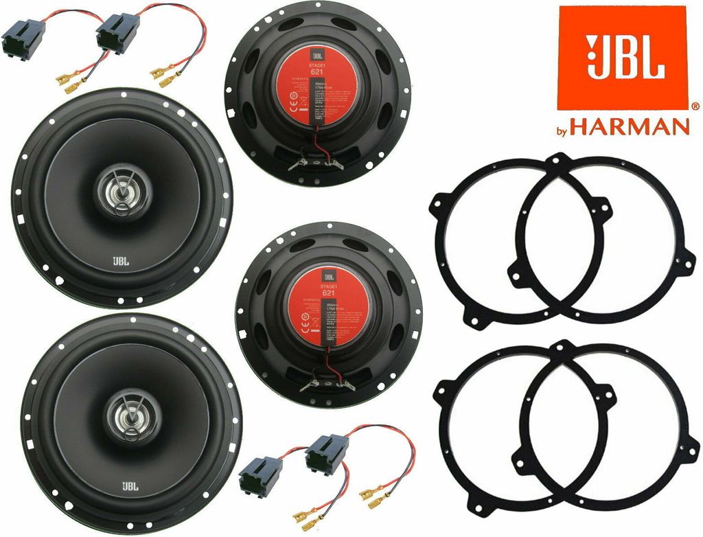 JBL 621 2 Wege Komplett Lautsprecher System Einbau Set Tür vorn hinten passend für BMW E46 3er 350 Watt