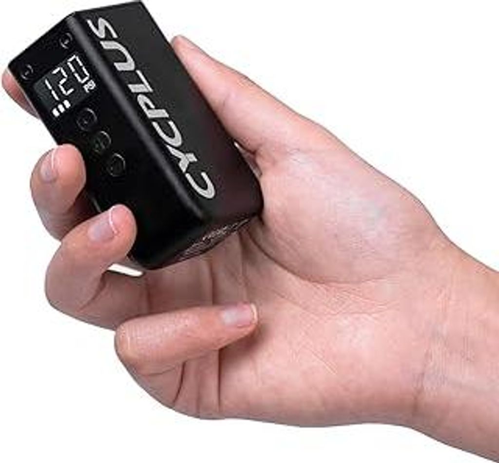 CYCPLUS AS2 PRO Tiny Fahrradpumpe mit Manometer, max 120 PSI Elektrofahrradpumpe, automatische Abschaltung, mit Presta- und Schrader-Ventil für E-...