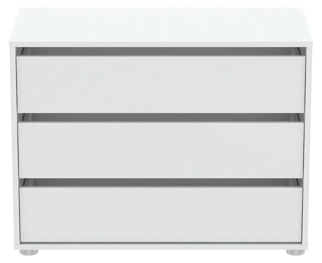 Meuble de rangement blanc 3 tiroirs Blokty 80cm idéal pour petit espace