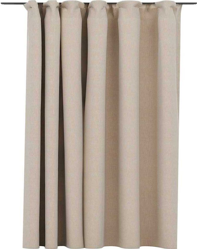 vidaXL Verdunkelungsvorhang mit Haken Leinenoptik Beige 290x245 cm