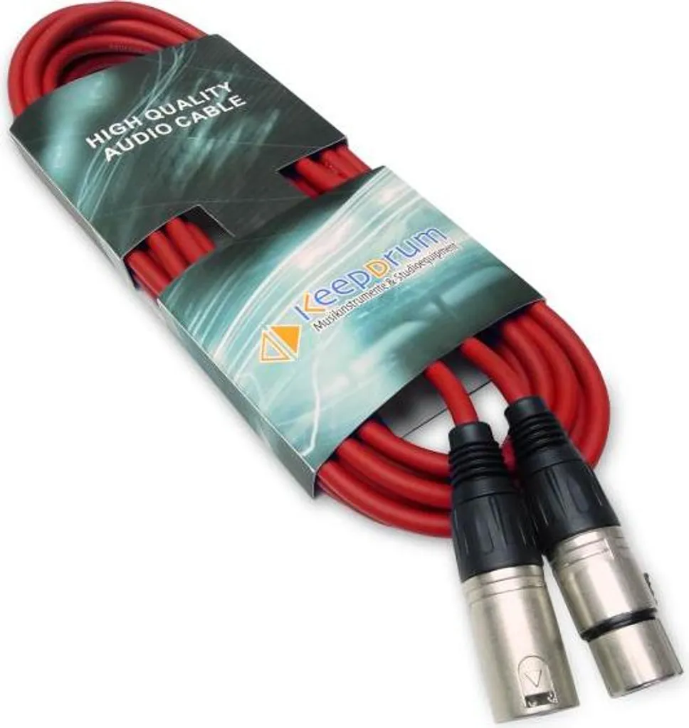 Cavo DMX 10m XLR keepdrum Rosso/Blu - Offerta Set 2 Pezzi - 3