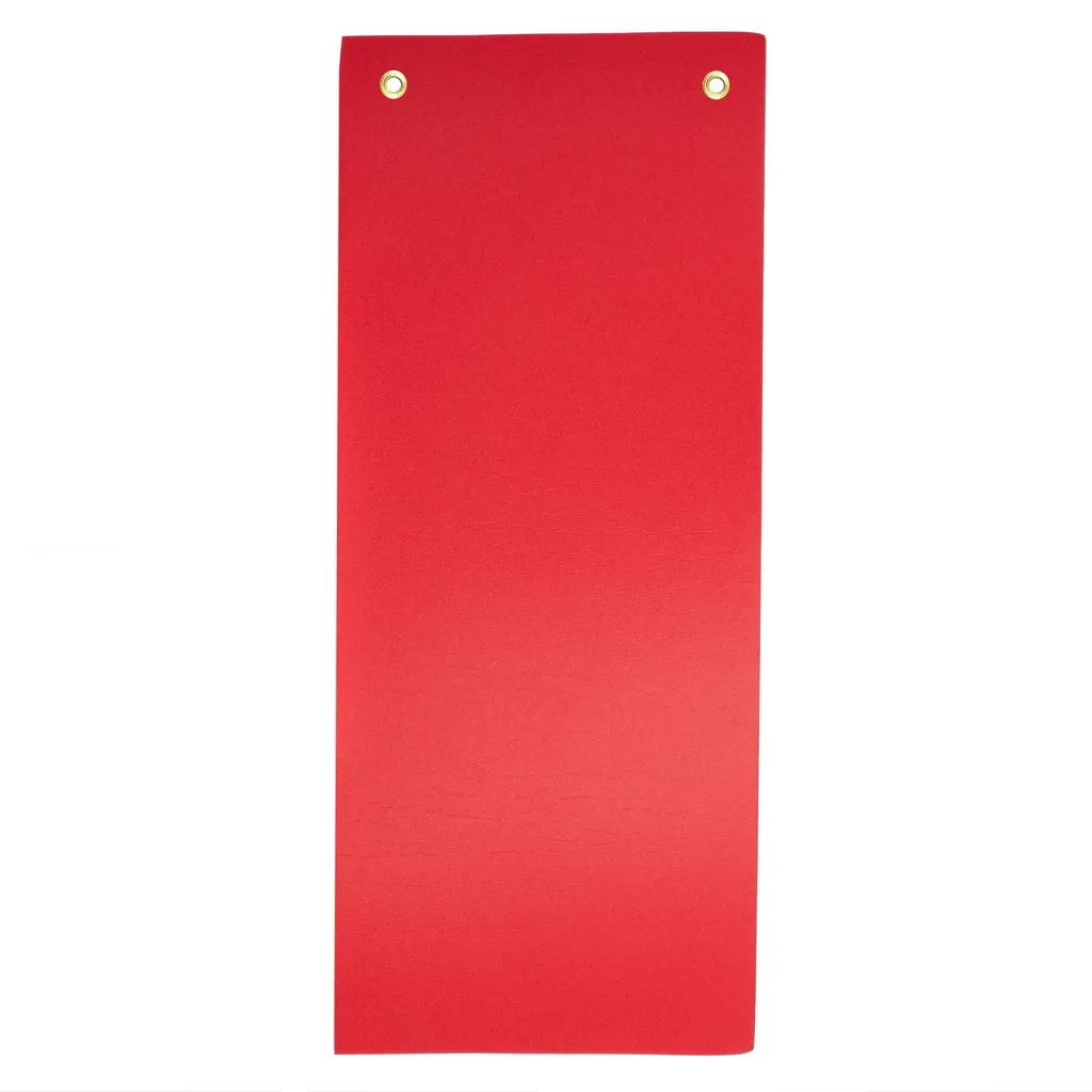 Tapis de fitness rouge avec trous multicolores pour gymnastique et yoga