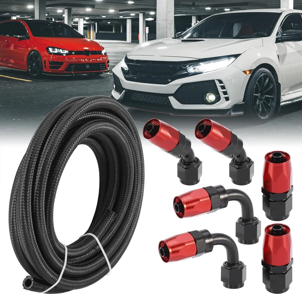 Tuyau Huile AN6 Anti-Fuite 15ft en CPE Tressé contre la Chaleur Moteur
