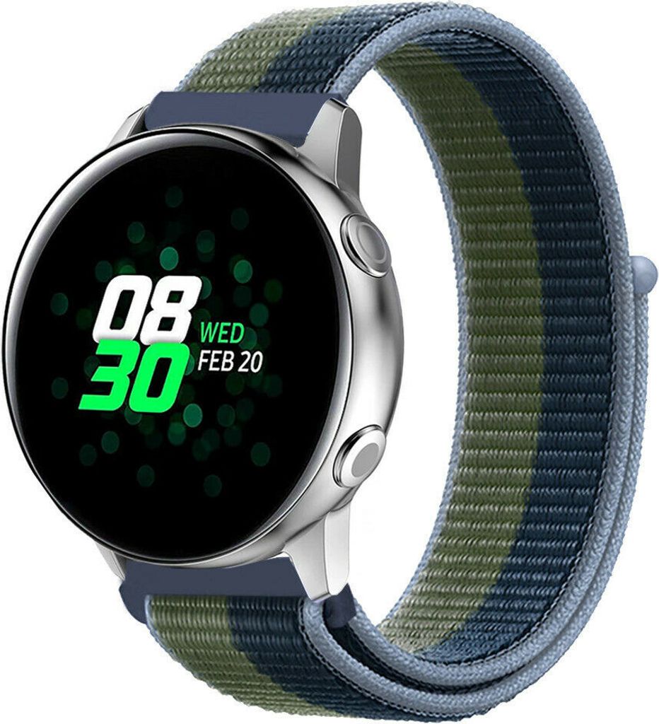 Strap-it Samsung Galaxy Watch Active Nylonarmband (Moosgrün)