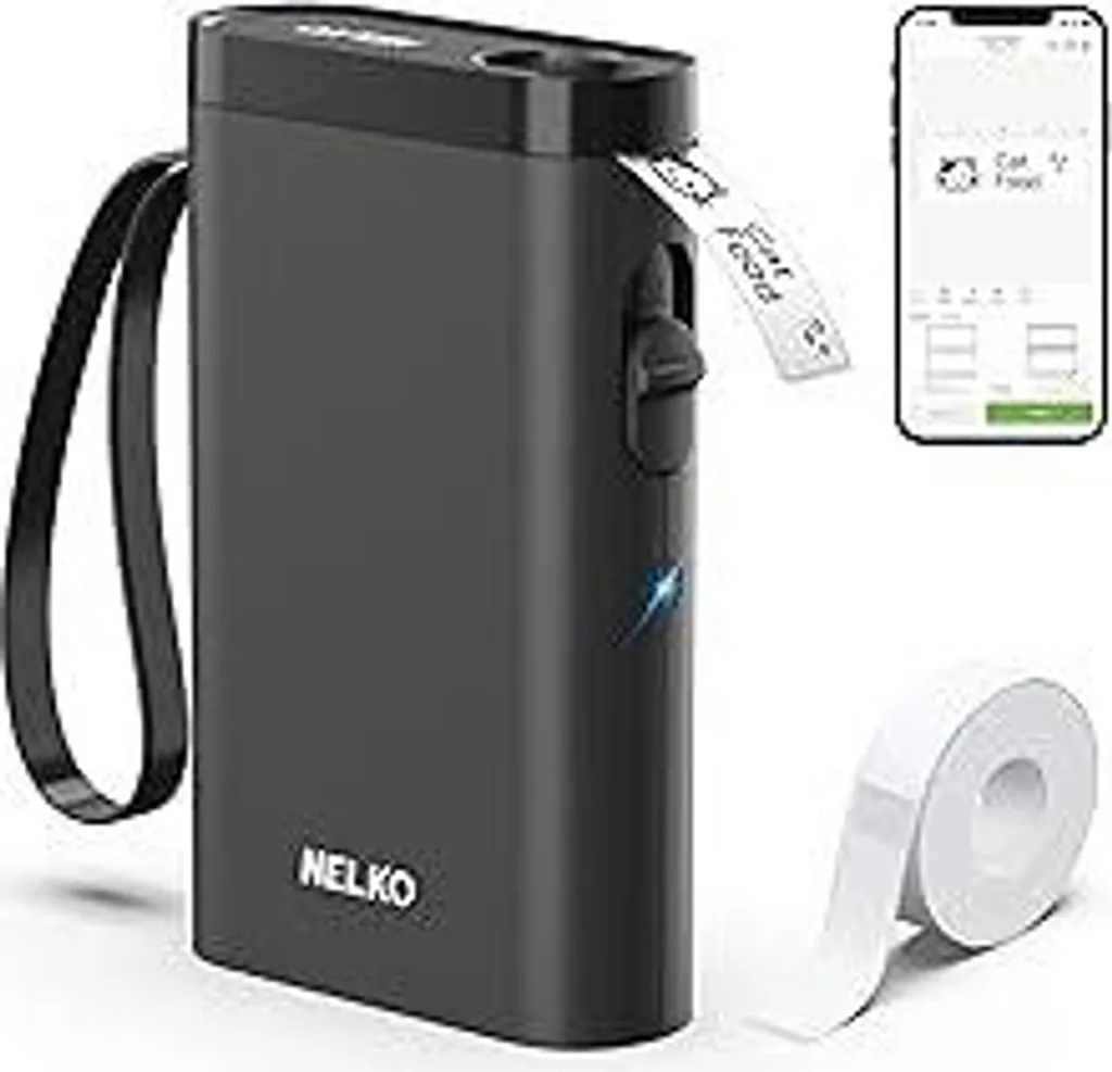 Nelko P21 Etichettatrice Portatile per Casa e Scuola - Bluetooth Nera