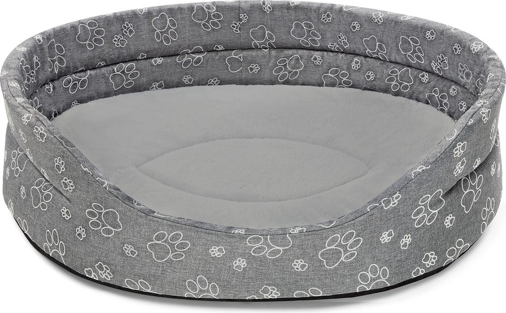 SuperKissen24. Hundebett für Hunde oder Katze- Waschbar Hundekissen - -Zertifikat - Wasserdicht Hundesofa - Oval - 48 cm x 42 cm - Dunkelgrau