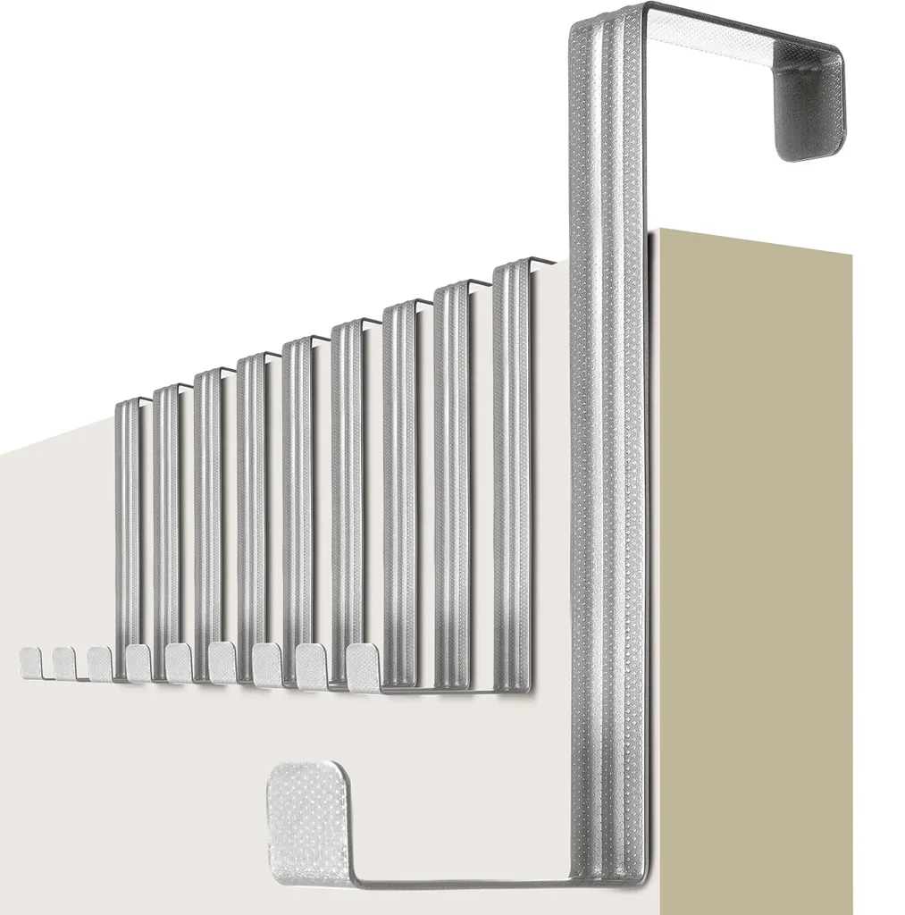 Patères de porte inox XXL à fixer sans perçage avec Nanopads - 10 pcs